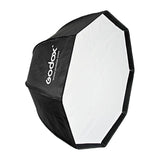 80cm octagonal softbox, black exterior with white inner panel, side view
