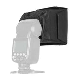 Softbox 10x10 cm pentru blitz, husă textil neagră, deschidere pătrată