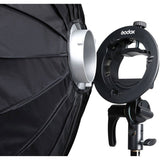 Softbox cu adaptor S2: prindere metalică și montură pe suport, negru
