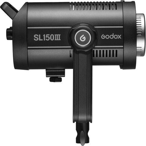 SL150III LED video light side view with power button and back control dials