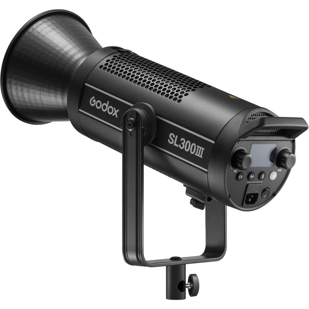 Godox SL-300III video LED light with reflector and side control panel, black