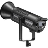 Black LED video light with wide reflector and adjustable yoke stand