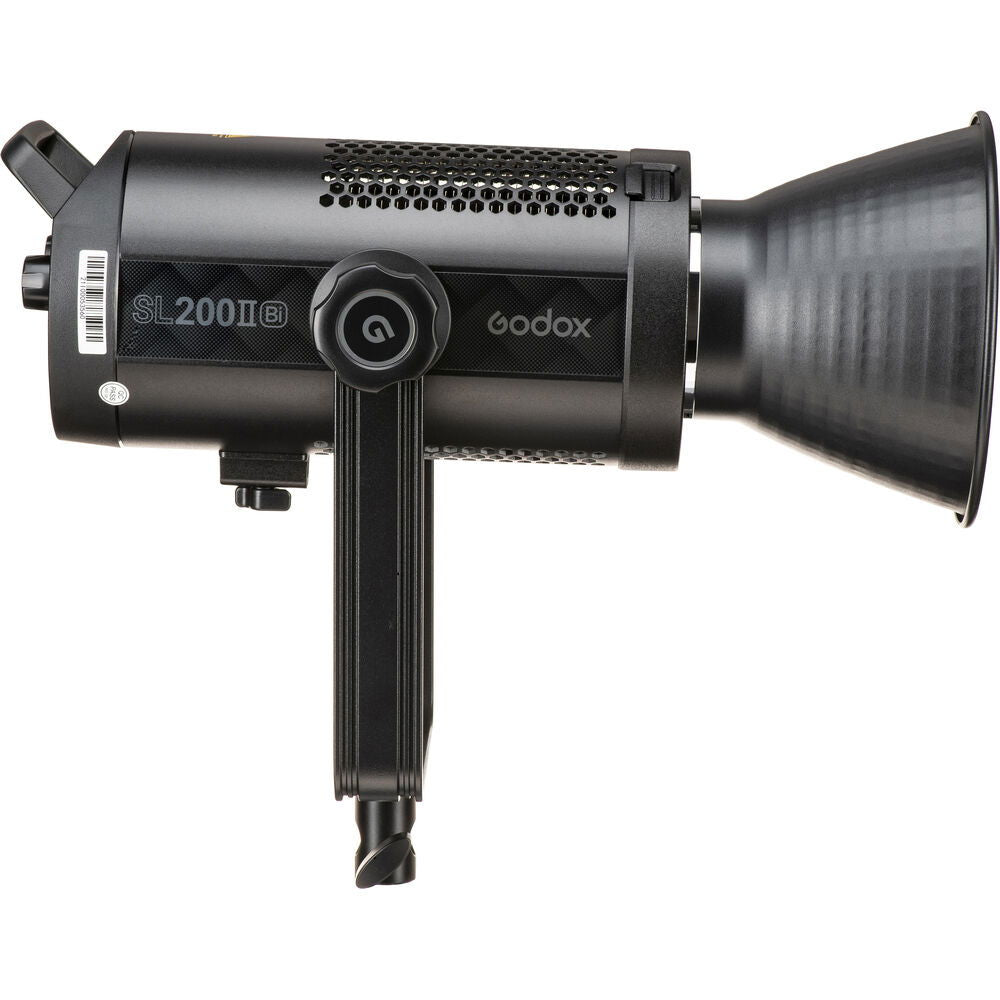 SL200IIBi bicolor LED light side view with Bowens mount and cooling vent grille