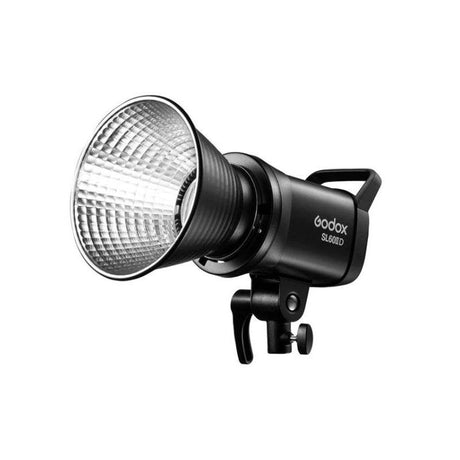 Godox SL60IID LED light with Bowens-style mount, honeycomb reflector, and handle