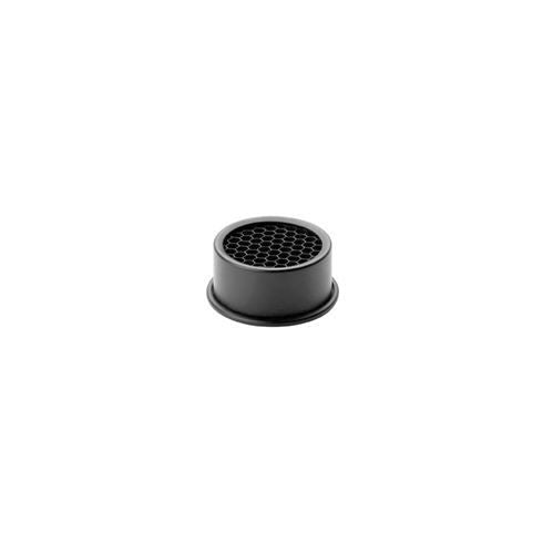 Snoot light modifier with grid, small end view