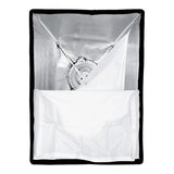 Softbox umbrela Bowens 50x70 pliabil, interior argintiu și panou difuzor alb