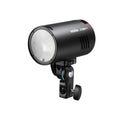 Wistro AD100 PRO II strobe with front LED and mounting bracket