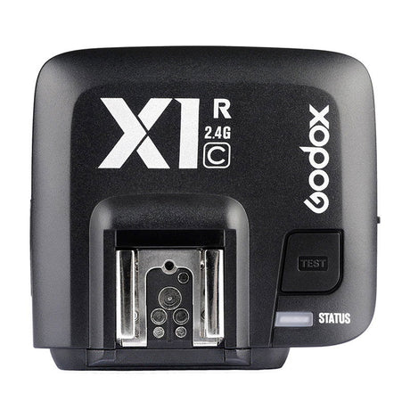 Godox X1R flash receiver for Canon, front panel with exposed contacts and X1R/R marking