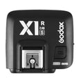 Receptor Godox X1R pentru Sony, carcasă neagră, montură cu contact și buton Status