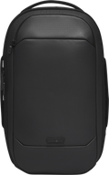 Gomatic Navigator RS Pack 15L backpack in black, front panel with curved pocket and logo patch