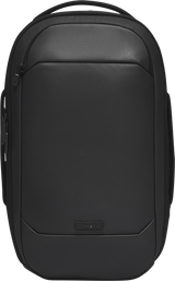 Gomatic Navigator RS Pack 15L backpack in black, front panel with curved pocket and logo patch