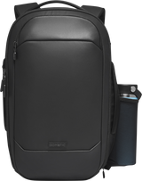 Gomatic Navigator RS Pack 15L backpack, front view with large zip compartment and front logo tab