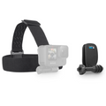 Black head strap with QuickClip mount for action camera