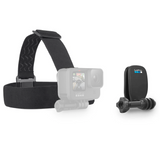 Black head strap with QuickClip mount for action camera