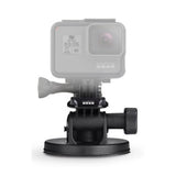 Suction cup mount with black camera holder and short pivot arm