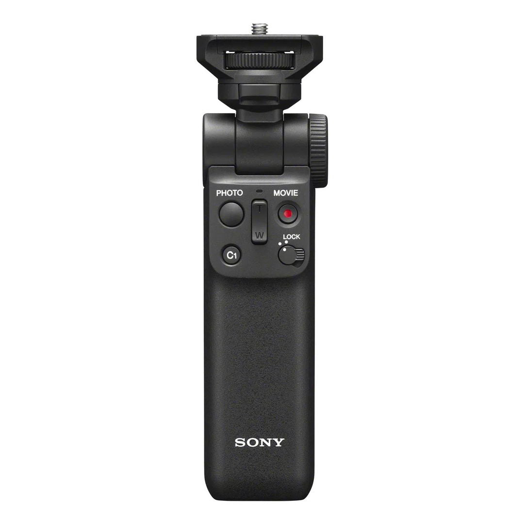 Black wireless shooting grip with control buttons and mounting shoe