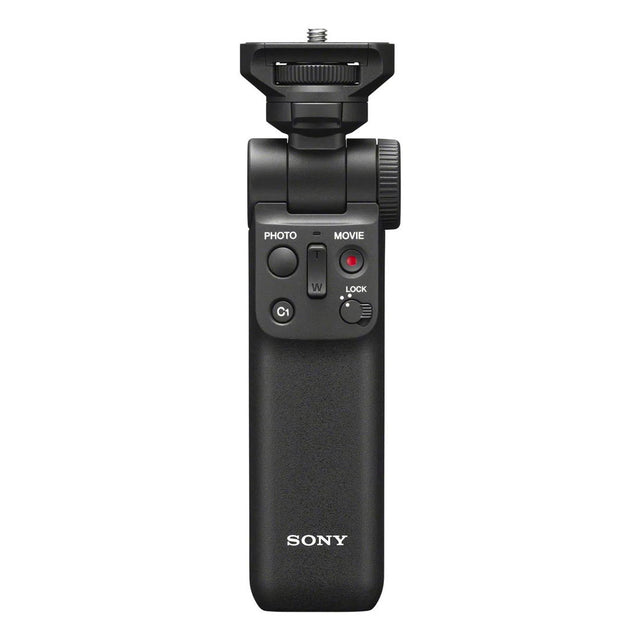 Black wireless shooting grip with control buttons and mounting shoe