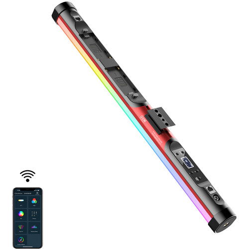 60cm RGB bicolor LED DMX bar with side control panel and input/output ports