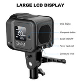 LED light with large LCD display, composite buttons, and control knob