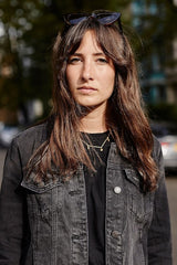 Portrait of person; diffusion reflector not visible in frame