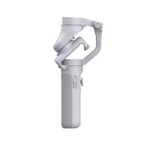 Light gray smartphone gimbal handle with control dial and folding arm