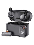 Set microfoane lavalier wireless cu husă de încărcare și două capsule negre