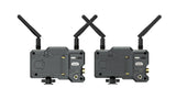 Sistem wireless de transmisie video: vedere laterală a unităților cu antene și porturi