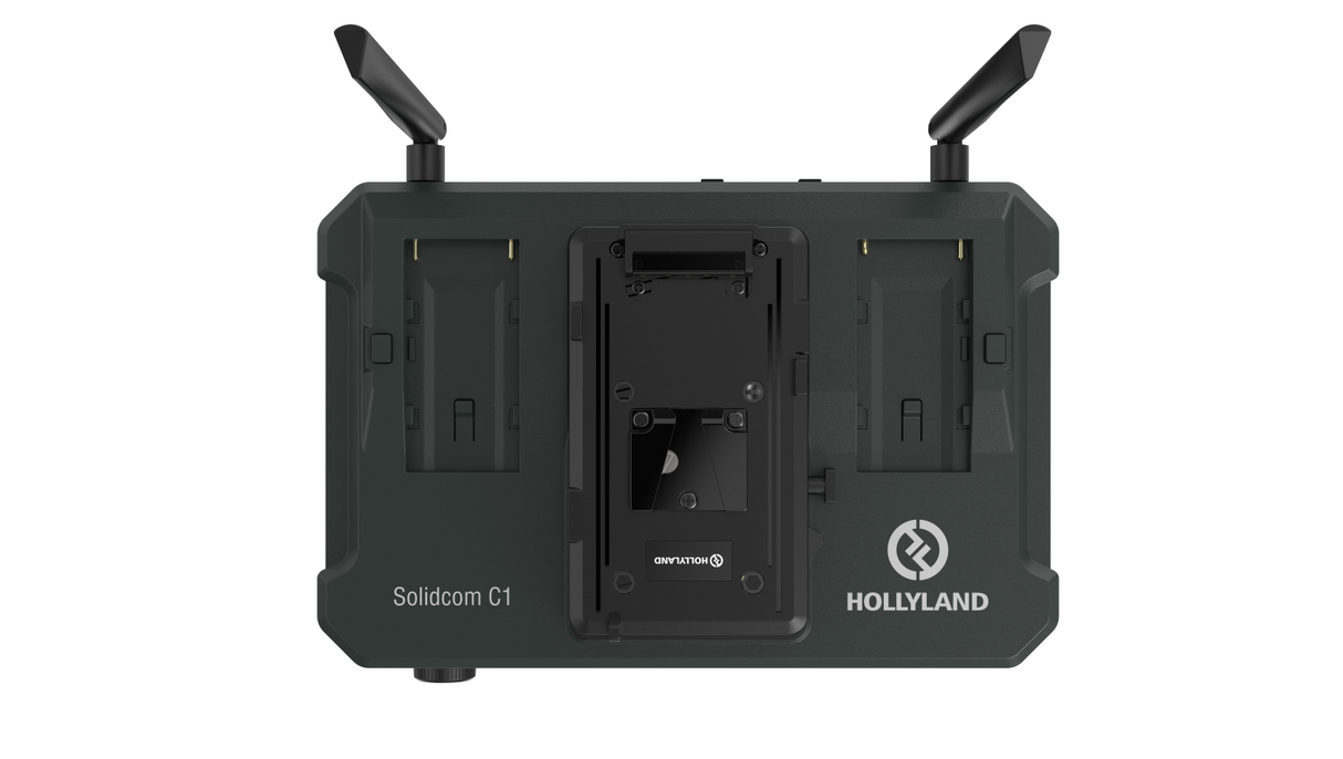 Intercom hub underside view with battery slots and mounting panel