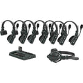 Wireless intercom set with DECT base and 8 over-ear headsets