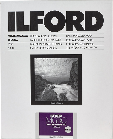 Ilford Multigrade RC Deluxe Pearl photographic paper 20.3×25.4cm, 100 sheets box
