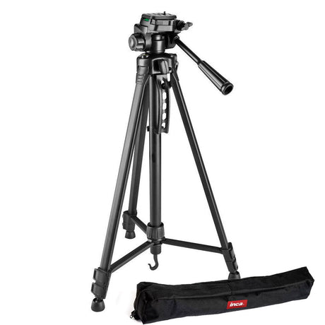 Black 3-way photo/video tripod with padded head and carry bag