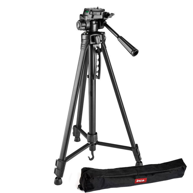 Black 3-way photo/video tripod with padded head and carry bag