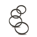 72–82mm step-up/down lens adapter rings, dark metal, overlapping set