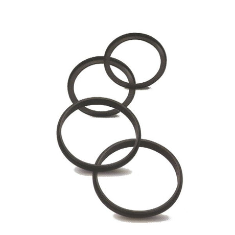 72–82mm step-up/down lens adapter rings, dark metal, overlapping set