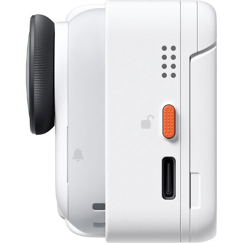 Arctic white 360 camera back with ports and speaker grille