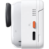 Arctic white 360 camera back with ports and speaker grille