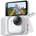 Arctic white 360 action camera with front lens and built-in screen