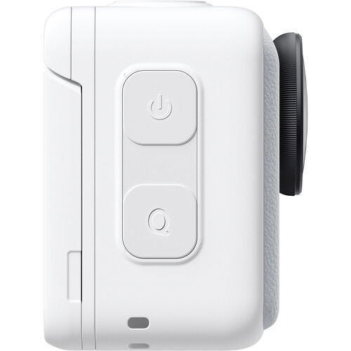 Arctic white 360 camera back with power and mode buttons
