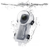 Carcasă dive transparentă pentru Insta360 X4, cu fereastră rotundă și cleme