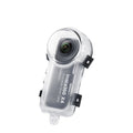 Carcasă dive transparentă pentru Insta360 X4, cu lentilă și cleme laterale