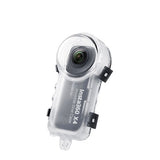 Carcasă dive transparentă pentru Insta360 X4, cu lentilă și cleme laterale
