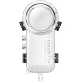 Carcasă dive Insta360 X4 transparentă, vedere frontală cu fereastră rotundă