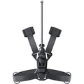 Third-person backpack mount with black harness straps and center clamp base
