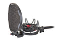Suspensie universală cu filtru pop pentru microfon studio, ansamblu negru și gri