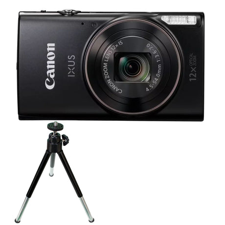 Aparat foto compact negru Canon IXUS 285 HS cu trepied