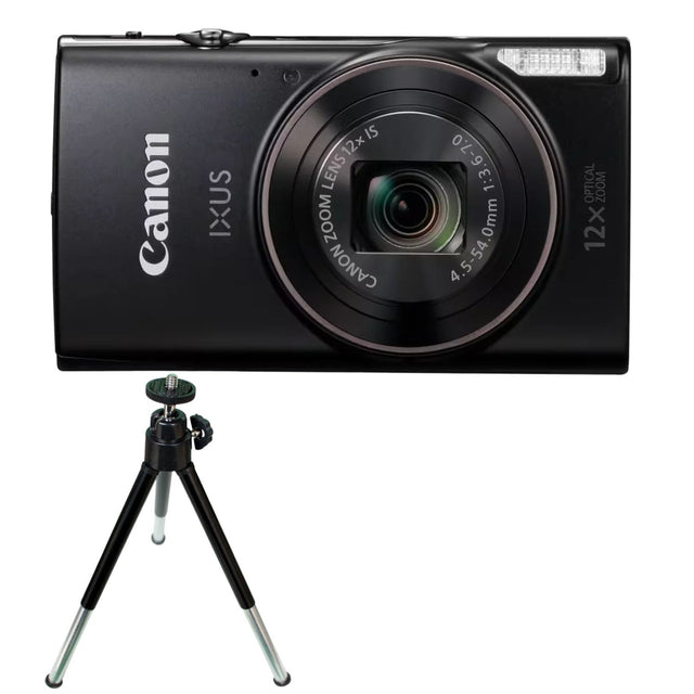 Aparat foto compact negru Canon IXUS 285 HS cu trepied