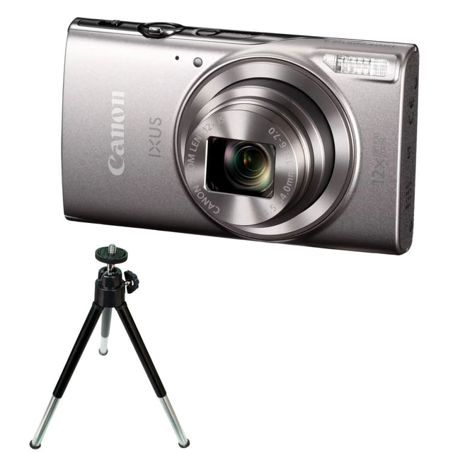 Aparat foto compact Canon IXUS 285 HS argintiu, cu obiectiv frontal și panou sus