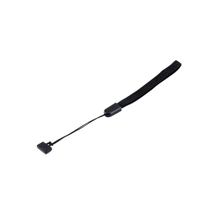 Șnur lung de prindere pentru capac obiectiv, negru, cu conector pentru fixare