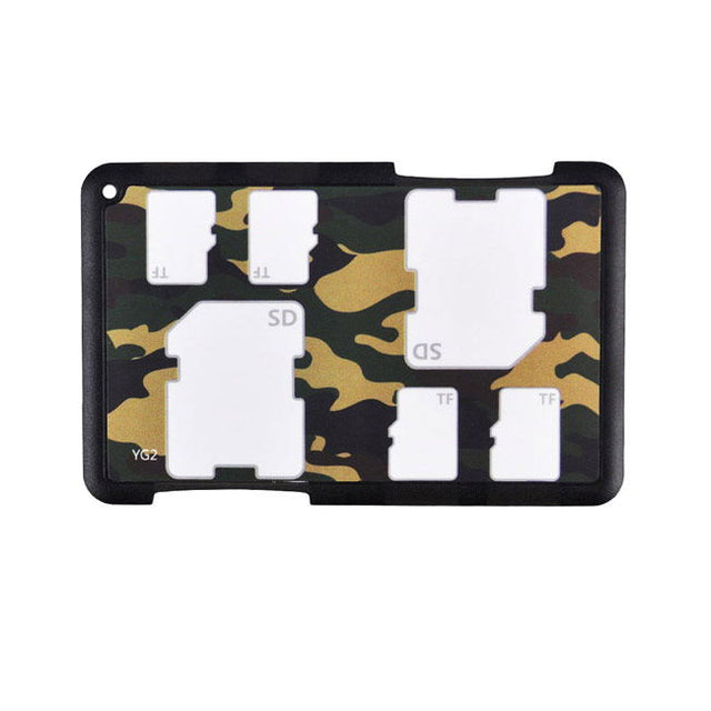 Suport carduri de memorie camuflaj, cu sloturi SD și TF
