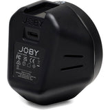 Inel LED bicolor Joby Beamo, vedere spate, port USB și etichete de certificare.